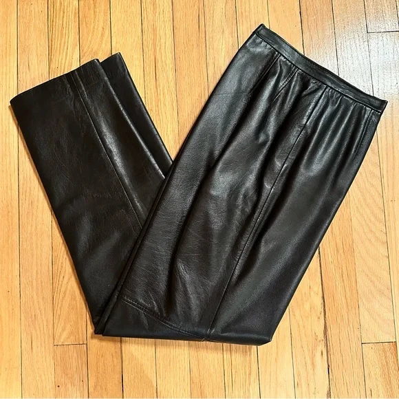 Genuine Lambskin Leather pants slacks Liz Claiborne collection Y2K size 4 - Picture 1 of 11